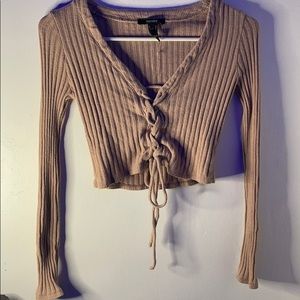 Forever 21 Long sleeve Ribbed crop top